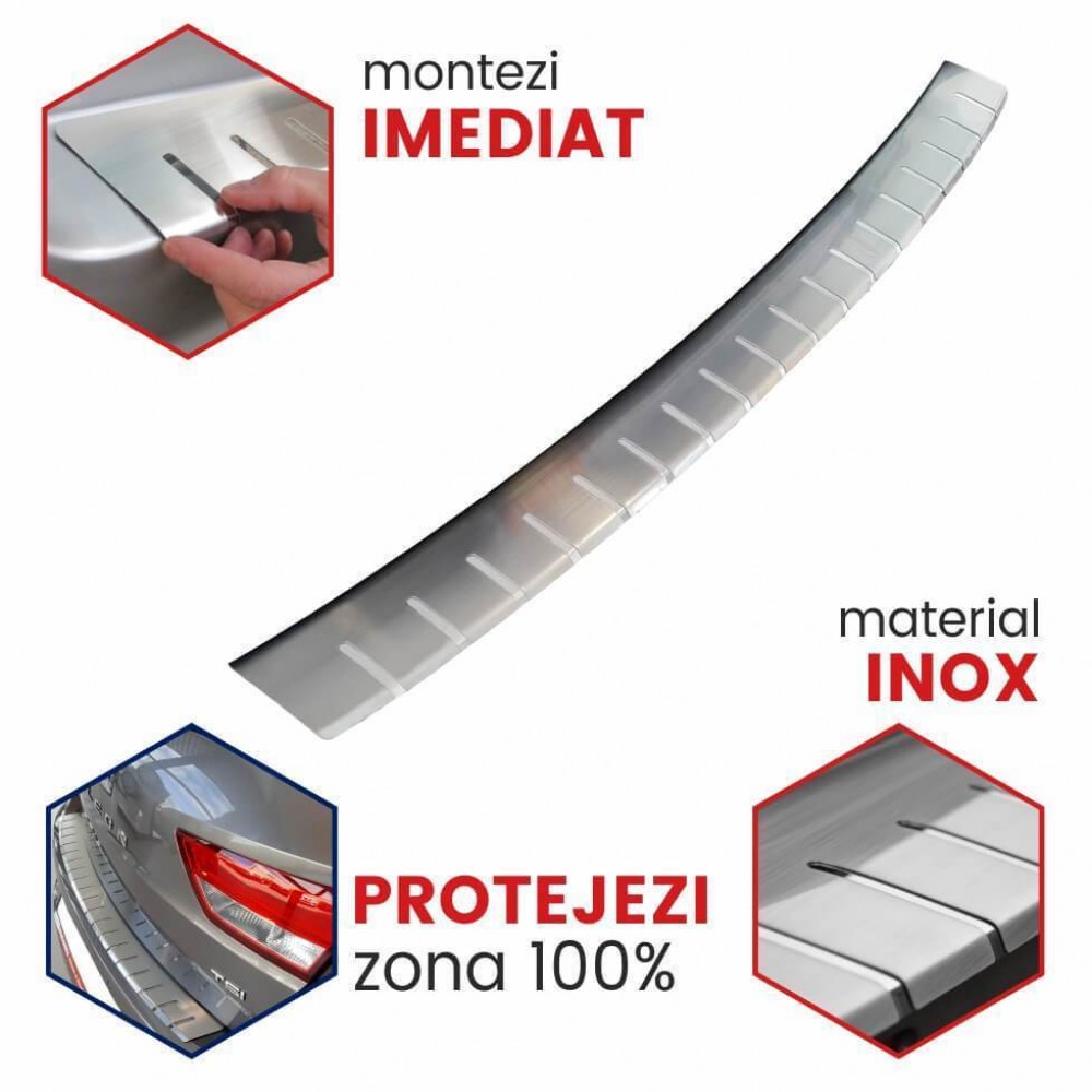Protectie inox prag portbagaj Volkswagen Golf 5 Plus, caroserie Hatchback, fabricatie 01.2005 - 2009